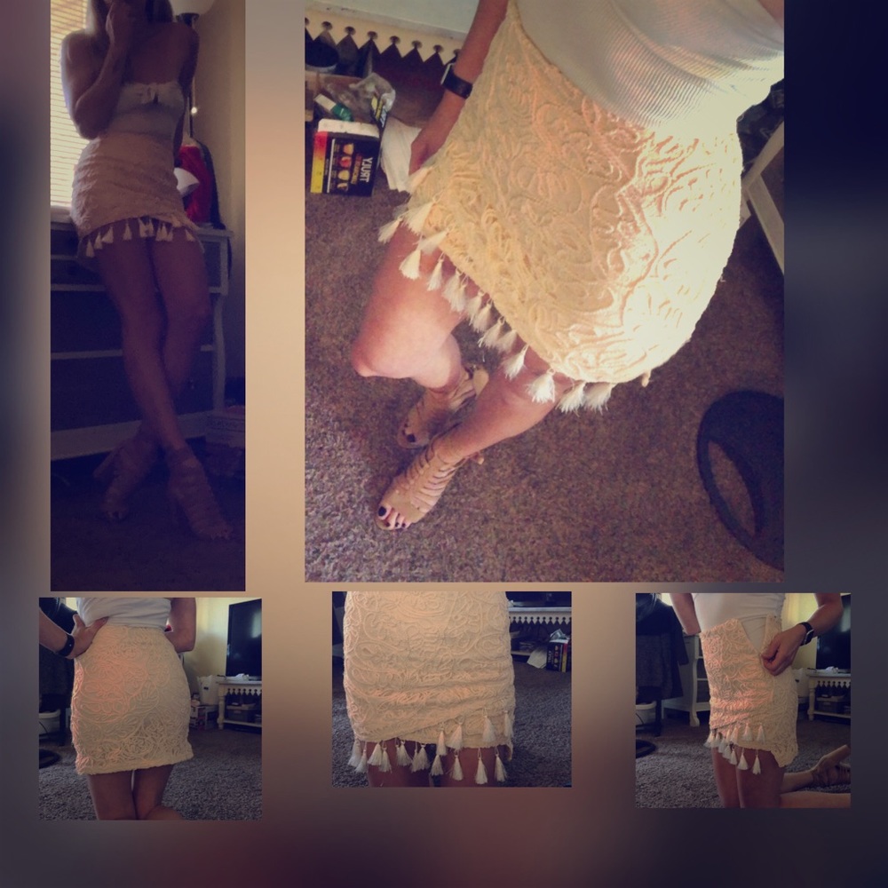 “Feelin’ Peachy” Tassled Mini Skirt